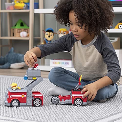 PAW Patrol Marshall 2 en 1 Camión de Bomberos Transformador 2 en 1 con 2 Figuras coleccionables