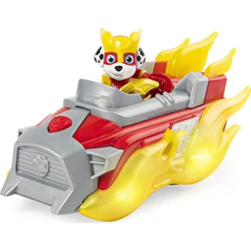 PAW PATROL Mighty Pups Charged Up Marshall’s Deluxe Vehicle with Lights and Sounds Vehículo de Lujo de Marshall Cargado con Luces y Sonidos, Color, 0 (Spin Master 6056841)