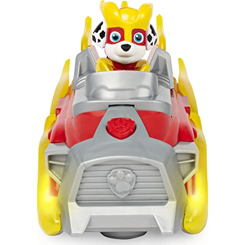 PAW PATROL Mighty Pups Charged Up Marshall’s Deluxe Vehicle with Lights and Sounds Vehículo de Lujo de Marshall Cargado con Luces y Sonidos, Color, 0 (Spin Master 6056841)