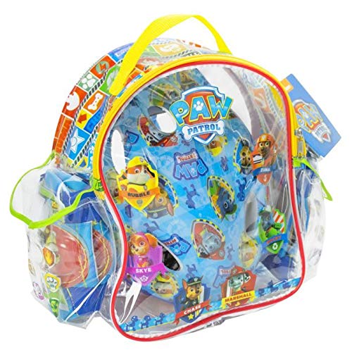 PAW PATROL- Mochila con Casco y Protecciones Patrulla Canina, 30.0 x 20.1 x 11.9 (Saica Toys 7472)