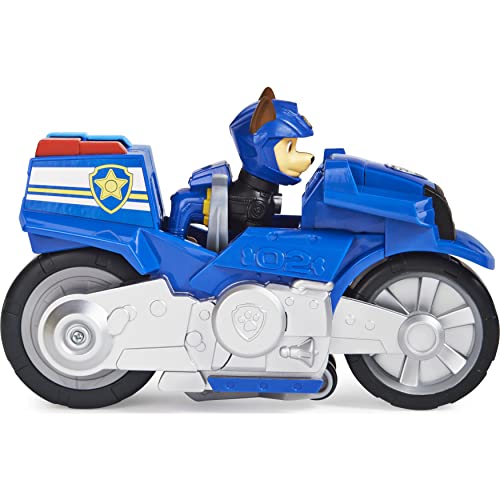 PAW Patrol Moto Pups Chase Deluxe Pull Back Vehículo de Motocicleta con Wheelie característica y Figura