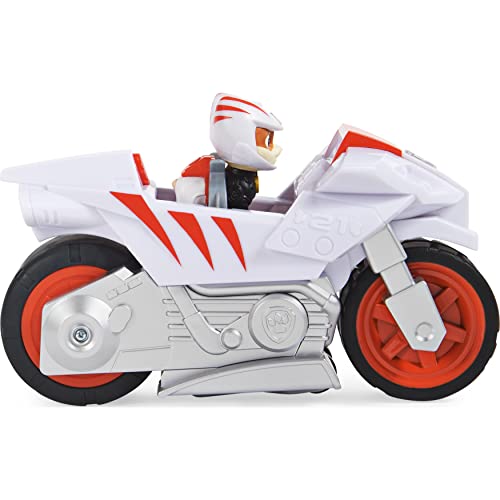 PAW PATROL, Moto Pups Wildcat’s Deluxe Pull Back Motorcycle Vehicle with Wheelie Feature and Figure Wildcat Vehículo de Motocicleta con Ruedas, Color, X-Large (Spin Master 6060433)