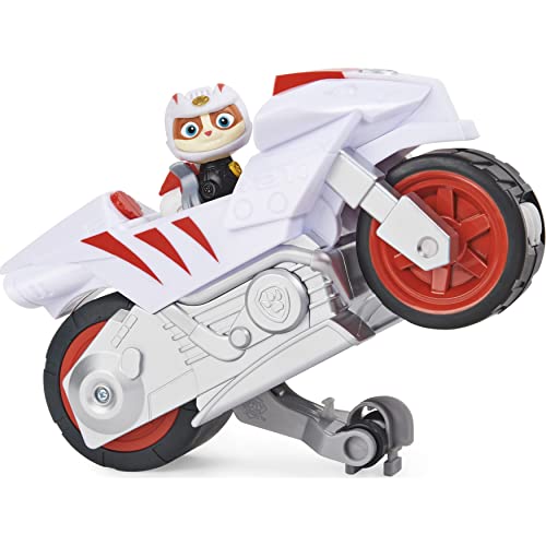 PAW PATROL, Moto Pups Wildcat’s Deluxe Pull Back Motorcycle Vehicle with Wheelie Feature and Figure Wildcat Vehículo de Motocicleta con Ruedas, Color, X-Large (Spin Master 6060433)