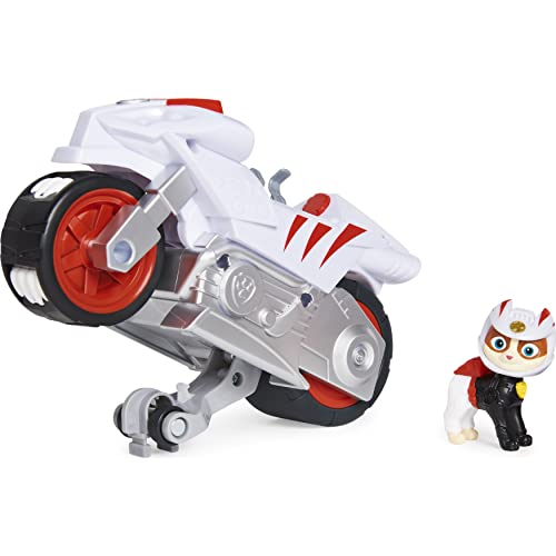 PAW PATROL, Moto Pups Wildcat’s Deluxe Pull Back Motorcycle Vehicle with Wheelie Feature and Figure Wildcat Vehículo de Motocicleta con Ruedas, Color, X-Large (Spin Master 6060433)