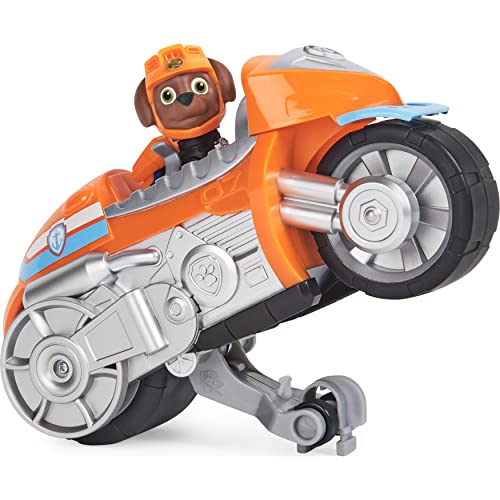 PAW PATROL Moto Pups Zuma’s Deluxe Pull Back Motorcycle Vehicle with Wheelie Feature and Figure Patrulla Canina Zuma Vehículo de Motocicleta con Ruedas (Spin Master 6060544)