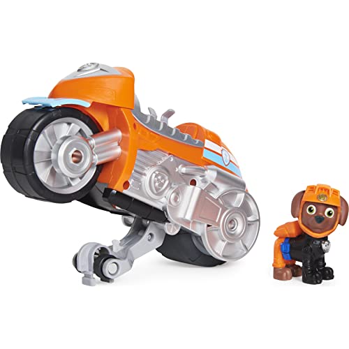 PAW PATROL Moto Pups Zuma’s Deluxe Pull Back Motorcycle Vehicle with Wheelie Feature and Figure Patrulla Canina Zuma Vehículo de Motocicleta con Ruedas (Spin Master 6060544)