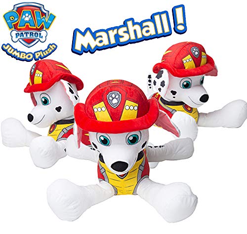 PAW PATROL Peluches de los Perritos Chase Marshall y Skye, Juguetes Patrulla Canina 53 cm, Merchandising Oficial Niños y Niñas (Marshall)