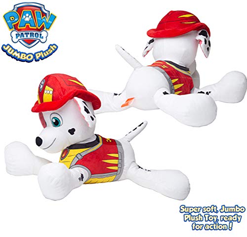 PAW PATROL Peluches de los Perritos Chase Marshall y Skye, Juguetes Patrulla Canina 53 cm, Merchandising Oficial Niños y Niñas (Marshall)