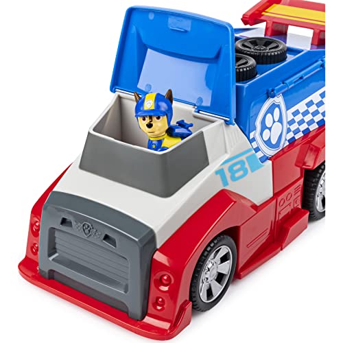 PAW PATROL Ready, Race, Rescue Mobile Pit Stop Team Vehicle with Sounds, for Kids Aged 3 Years and Over vehículo con Sonidos, para niños a Partir de 3 años, Color Gris, 0 (Spin Master 6054505)