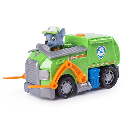 PAW Patrol Rocky's Transforming Reciclaje Camión con Herramientas emergentes y Carretilla elevadora móvil, para Edades de 3 años en adelante