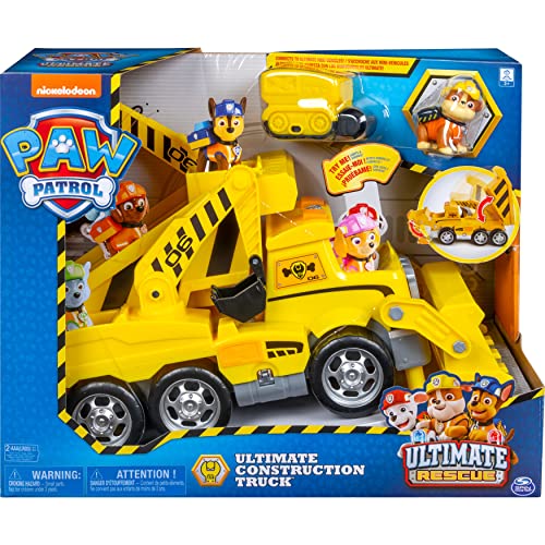 PAW PATROL Ultimate Construction Rescue-Camión de construcción, color amarillo (Spin Master 6046466) , color/modelo surtido