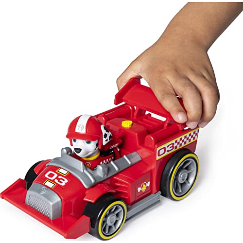 PAW PATROL Vehículo de Lujo Ready, Race, Rescue Marshall's Race and Go con Sonidos, para niños Mayores de 3 años