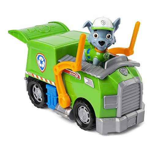 PAW Patrol Vehículo de Reciclaje de Rocky's con Figura Coleccionable, para niños de 3 años o más