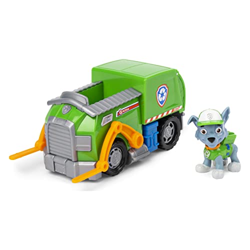 PAW Patrol Vehículo de Reciclaje de Rocky's con Figura Coleccionable, para niños de 3 años o más