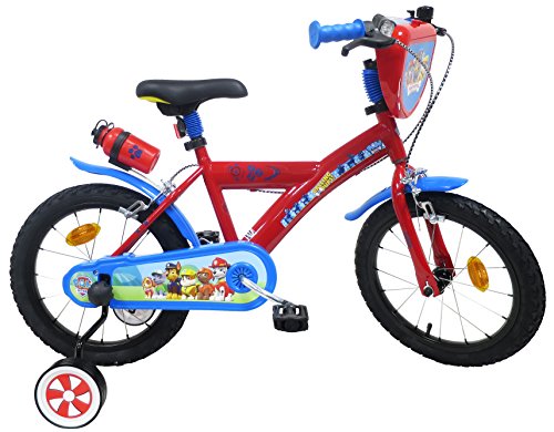 Paw Patrol Velo 16" Garcon Pat Patrouille 2 Freins PB/Bidon Ar Bicicleta Infantil, Niñas, Multicolor, 16''