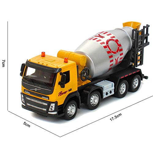PBTRM Construcción Vehículos Hormigonera Modelo Coche Juguete para Audio Coche Y Juguetes Educativos Ligeros,Amarillo