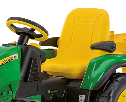 Peg Perego OR0047 - John Deere, Tractor eléctrico con Remolque, 12V