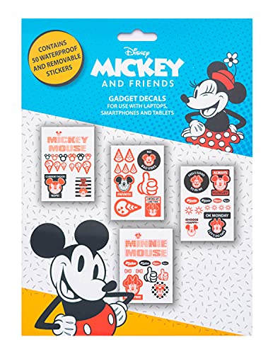 Pegatinas Mickey y Minie impermeables y reutilizables. Paquete de pegatinas: 50 stickers Disney, optimas pegatinas para móvil, ordenador, tablet, etiqueta para botellas