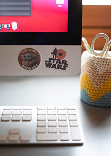 Pegatinas Star Wars impermeables y reutilizables. Paquete de pegatinas: 28 stickers The Mandalorian, optimas pegatinas para móvil, ordenador, tablet, etiqueta para botellas