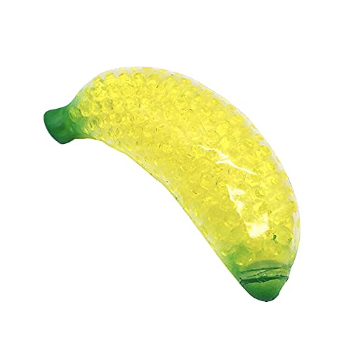 Pelota de juguete Banana, Juguete de Bola exprimidor antiestrés elástico, Plátano Burbuja Cuentas De Goma del Alivio De Tensión para Adultos Niños De Juguete, Juguete de Bola antiestrés Banana