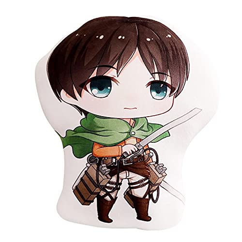 Peluches 45cm Attack On Titan Two Dimensiones Manga Periférico Doble Cara Anime Plushie Doll Eren Mikas Cojín Almohada Muñeca De Peluche De Peluche