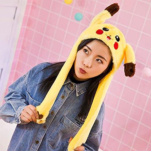 PenuSpt Gorro de peluche con forma de conejo, gorro móvil de peluche, bonito conejo, sombrero de peluche con forma de animal, ideal como regalo para niños, niñas, novias