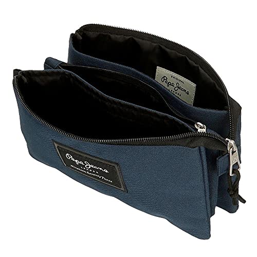 Pepe Jeans Aris Estuche Triple Azul 22x12x5 cms Poliéster