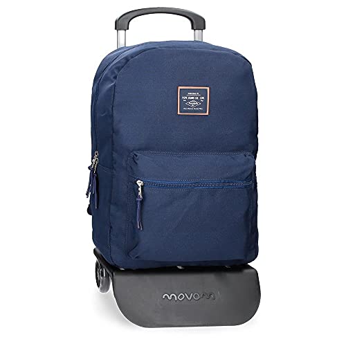 Pepe Jeans Cross Mochila con Carro Azul 32x44x15 cms Poliéster 21.12L