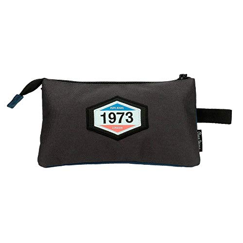 Pepe Jeans Skyler Estuche Tres Compartimentos Azul 22x12x5 cms Poliéster