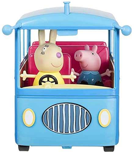 Peppa Pig Autobús del Cole, Color Azul, (Bandai 92637)