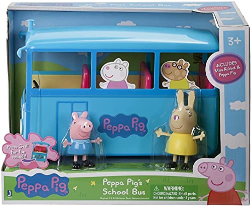 Peppa Pig Autobús del Cole, Color Azul, (Bandai 92637)