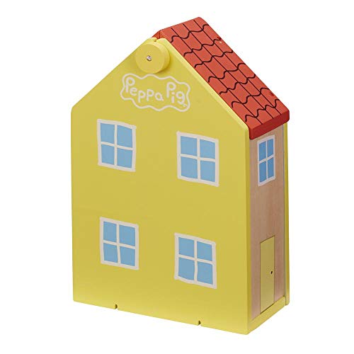 Peppa Pig Casa clásica 2 Personajes, Figura de Peppa de Madera, Incluye Muchos Accesorios, asa práctica para el Transporte (GIOCHI PREZIOSI PPC68000)