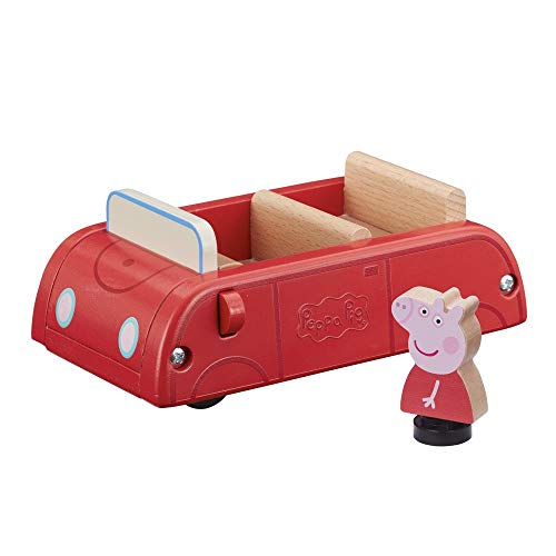 Peppa Pig- Coche Rojo con 1 Personaje, Figura incluida, Juguete de Madera (GIOCHI PREZIOSI PPC63000)