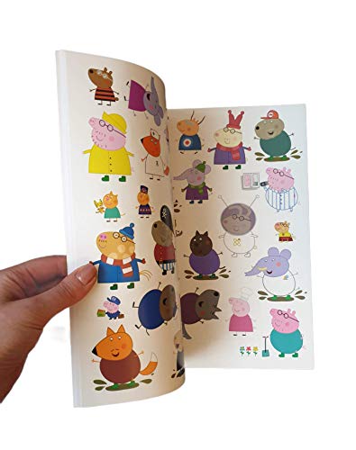 Peppa Pig Cuaderno Para Colorear 40 Dibujos Y Pegar 40 pegatinas Diviértete con Peppa y su Familia. Libro Pega y Colorea Con Pegatinas