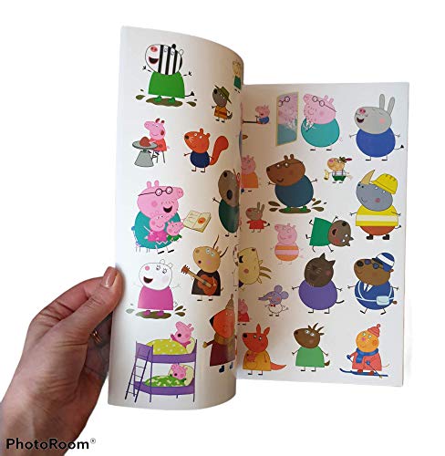 Peppa Pig Cuaderno Para Colorear 40 Dibujos Y Pegar 40 pegatinas Diviértete con Peppa y su Familia Pega y Colorea Con Pegatinas