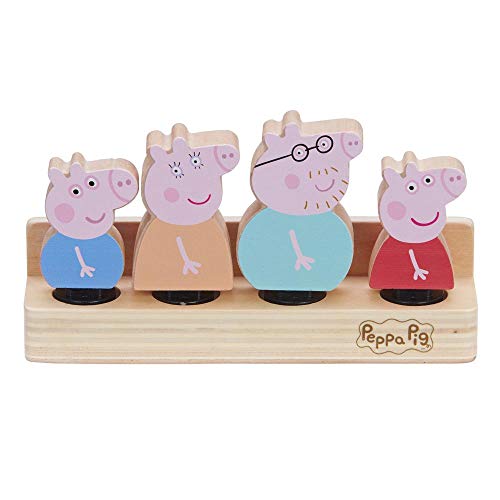 Peppa Pig - Estuche Familiar, 4 Personajes incluidos, Juguete de Madera, para niños a Partir de 2 años, PPC72