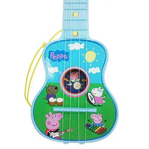 Peppa Pig - Guitarra en estuche, 4 cuerdas (Claudio Reig 2339.0), colores surtidos