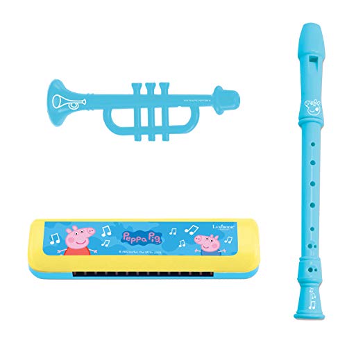 Peppa Pig-• Lexibook Set de Música, 7 Instrumentos en 1, Azul/Amarillo, Color K360DC