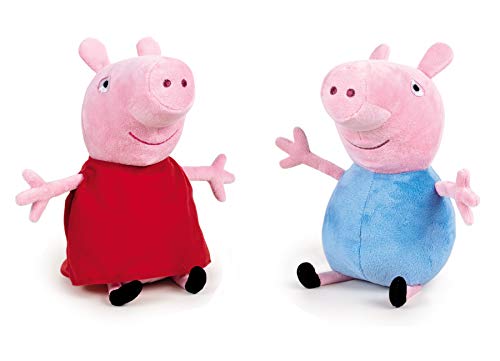 Peppa Pig - Pack de 2 Peluches Peppa Pig y George 20 centímetros - Calidad Super Soft