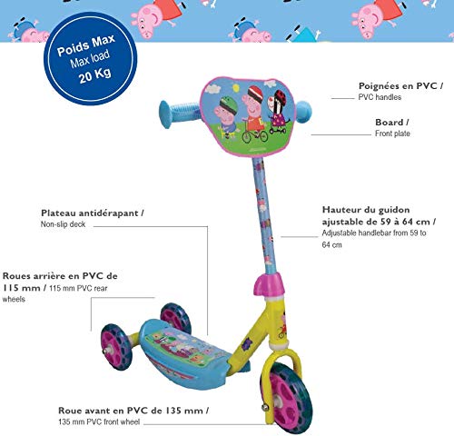 PEPPA PIG Patinete 3 Ruedas (OPEP110), Multicolor (DARPEJE