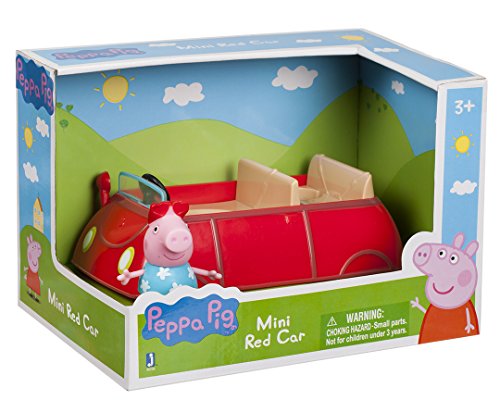 Peppa Pig Wutz Peppa's pequeño Rojo Cabrio Exclusiva de Peppa, Coche Asiento para 3 Figuras, Juguete Original niños a Partir de 3 años, Color (Jazwares 95706)