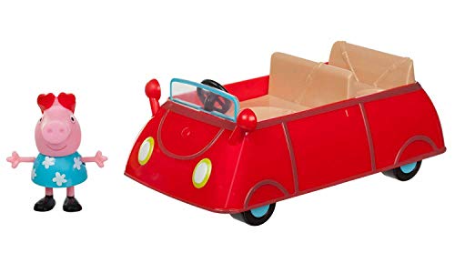 Peppa Pig Wutz Peppa's pequeño Rojo Cabrio Exclusiva de Peppa, Coche Asiento para 3 Figuras, Juguete Original niños a Partir de 3 años, Color (Jazwares 95706)