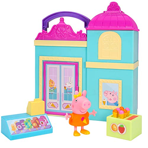 Peppa Wutz PEP0698 Peppa - Juego de café Helado con Soporte para Helado y 1 Figura Exclusiva de Peppa Pig para niños a Partir de 2 años