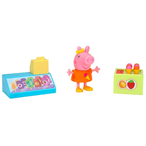 Peppa Wutz PEP0698 Peppa - Juego de café Helado con Soporte para Helado y 1 Figura Exclusiva de Peppa Pig para niños a Partir de 2 años