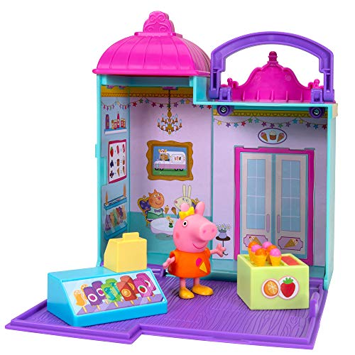 Peppa Wutz PEP0698 Peppa - Juego de café Helado con Soporte para Helado y 1 Figura Exclusiva de Peppa Pig para niños a Partir de 2 años