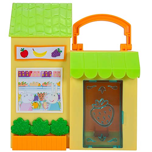 Peppa Wutz PEP0730 Peppa - Juego de Mesa con Cesta de Frutas y Verduras y 1 Figura Exclusiva de Peppa Pig, para niños a Partir de 2 años