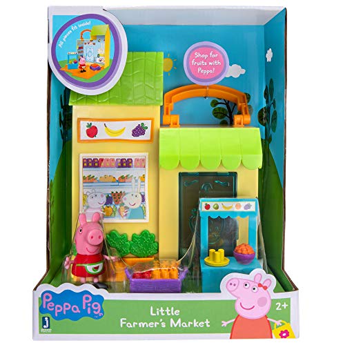 Peppa Wutz PEP0730 Peppa - Juego de Mesa con Cesta de Frutas y Verduras y 1 Figura Exclusiva de Peppa Pig, para niños a Partir de 2 años