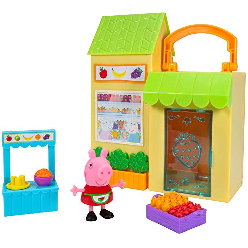 Peppa Wutz PEP0730 Peppa - Juego de Mesa con Cesta de Frutas y Verduras y 1 Figura Exclusiva de Peppa Pig, para niños a Partir de 2 años