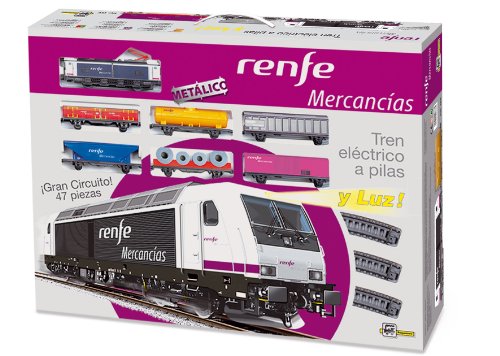 PEQUETREN - Renfe de mercancías, Tren con Circuito de 8.3 m (Servicios e Industrias del Juguete 888)