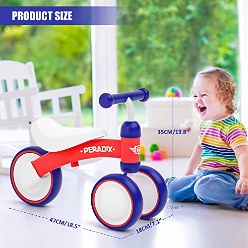 Peradix Bicicleta Niño, Adecuado para Niños de 10 Meses,1 Año y 2 Años, Correpasillos Bebe, Juguetes Bebes Triciclos, Bici Sin Pedales para los Niña y Niño, Original Bebes y Niños (Rojo)